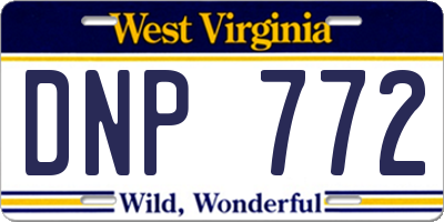 WV license plate DNP772