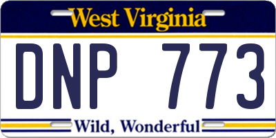 WV license plate DNP773
