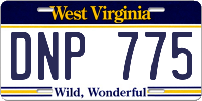 WV license plate DNP775