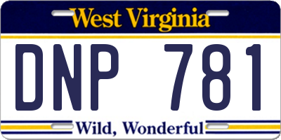WV license plate DNP781