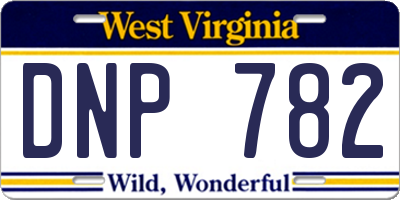 WV license plate DNP782