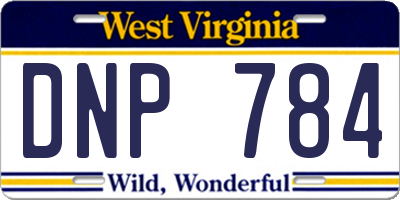 WV license plate DNP784