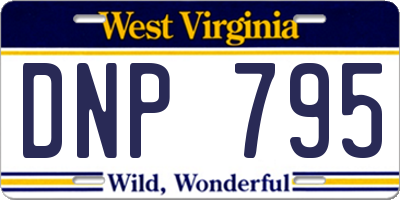 WV license plate DNP795