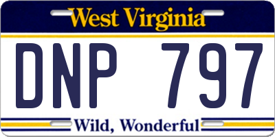 WV license plate DNP797