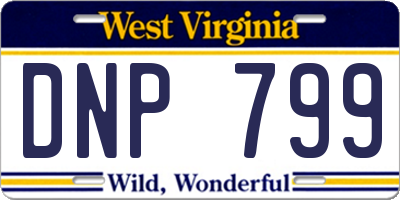 WV license plate DNP799