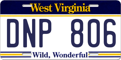 WV license plate DNP806