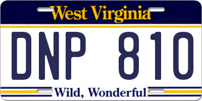 WV license plate DNP810