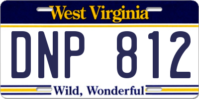 WV license plate DNP812