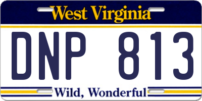 WV license plate DNP813
