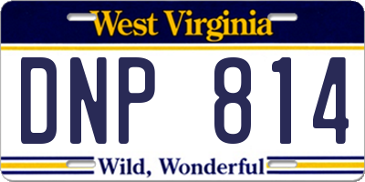 WV license plate DNP814