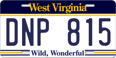 WV license plate DNP815