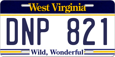 WV license plate DNP821