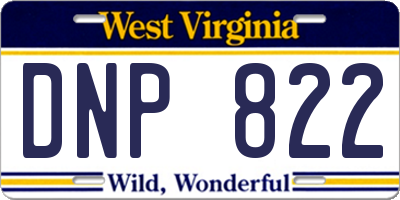 WV license plate DNP822