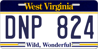 WV license plate DNP824