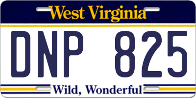 WV license plate DNP825