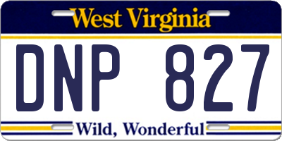WV license plate DNP827