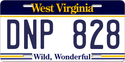 WV license plate DNP828