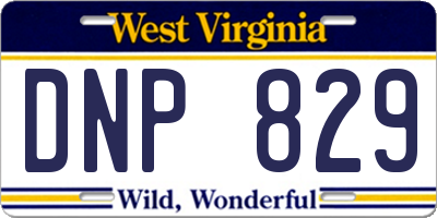 WV license plate DNP829