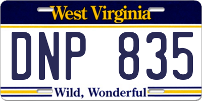 WV license plate DNP835