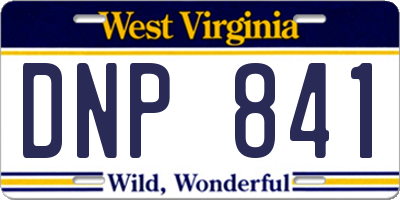 WV license plate DNP841