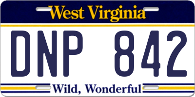 WV license plate DNP842