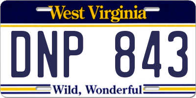WV license plate DNP843