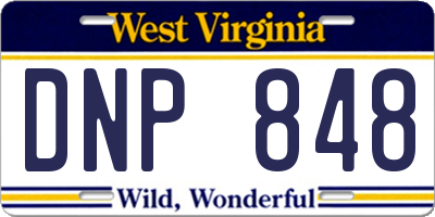 WV license plate DNP848