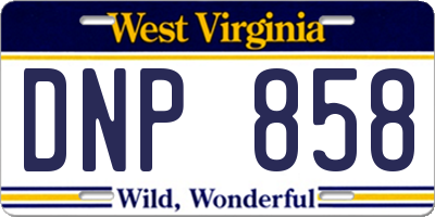 WV license plate DNP858