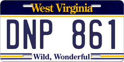 WV license plate DNP861