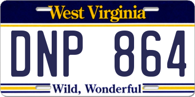 WV license plate DNP864
