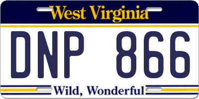 WV license plate DNP866