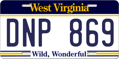 WV license plate DNP869