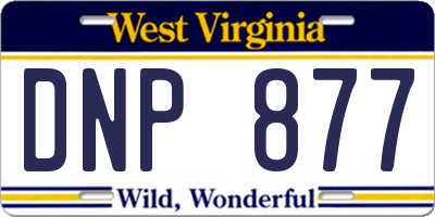 WV license plate DNP877
