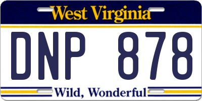 WV license plate DNP878