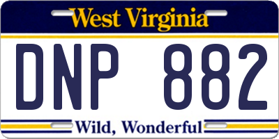 WV license plate DNP882