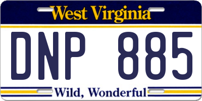 WV license plate DNP885