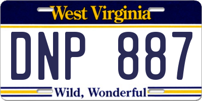 WV license plate DNP887