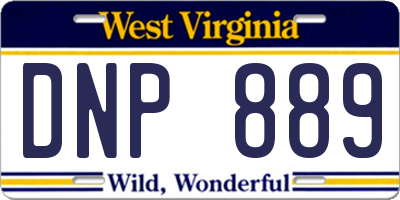 WV license plate DNP889