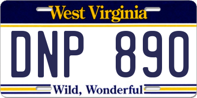 WV license plate DNP890