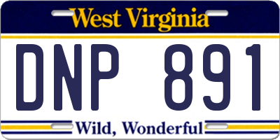 WV license plate DNP891