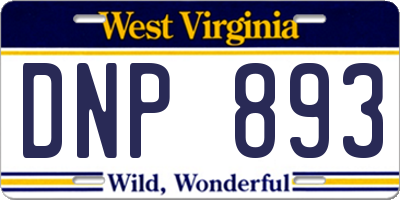 WV license plate DNP893