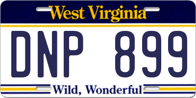 WV license plate DNP899