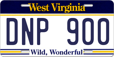 WV license plate DNP900