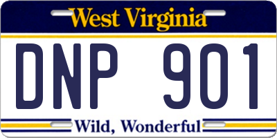 WV license plate DNP901