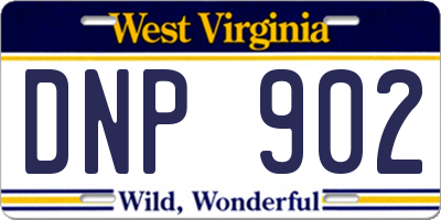 WV license plate DNP902