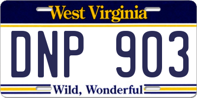 WV license plate DNP903