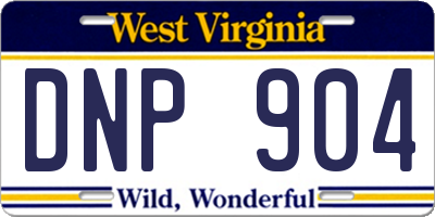 WV license plate DNP904
