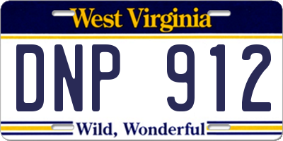 WV license plate DNP912