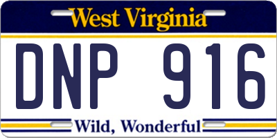 WV license plate DNP916