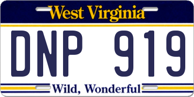 WV license plate DNP919
